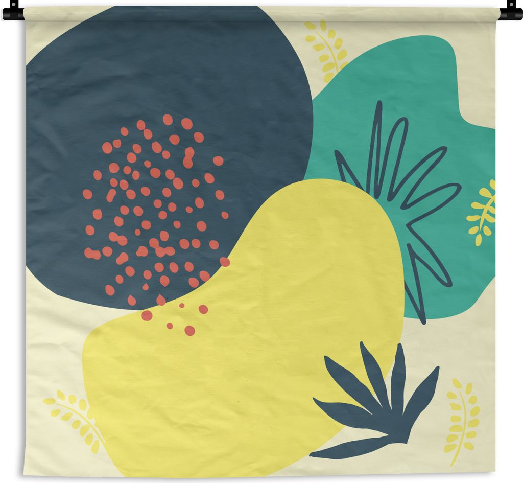 MuchoWow Wandteppich Wandbehang Sommer - Flecken - Blätter 150x150 cm Tapisserie Dekoration Wandtuch - Wohnaccessoires - Modernes