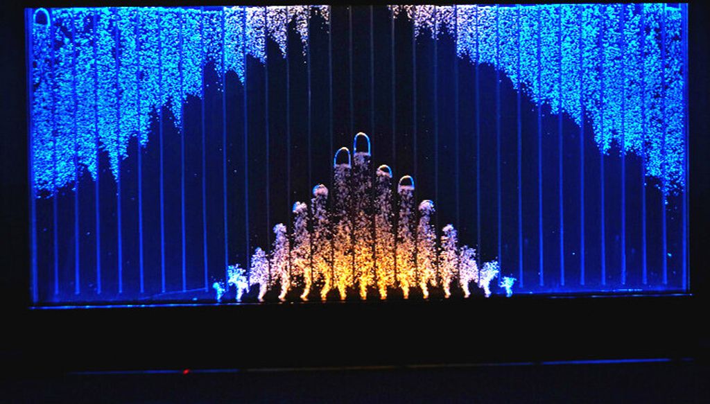 Moderne Trennwand Wasser Wände LED Wasserwand Beleuchtete Wand Säulen 240x150cm