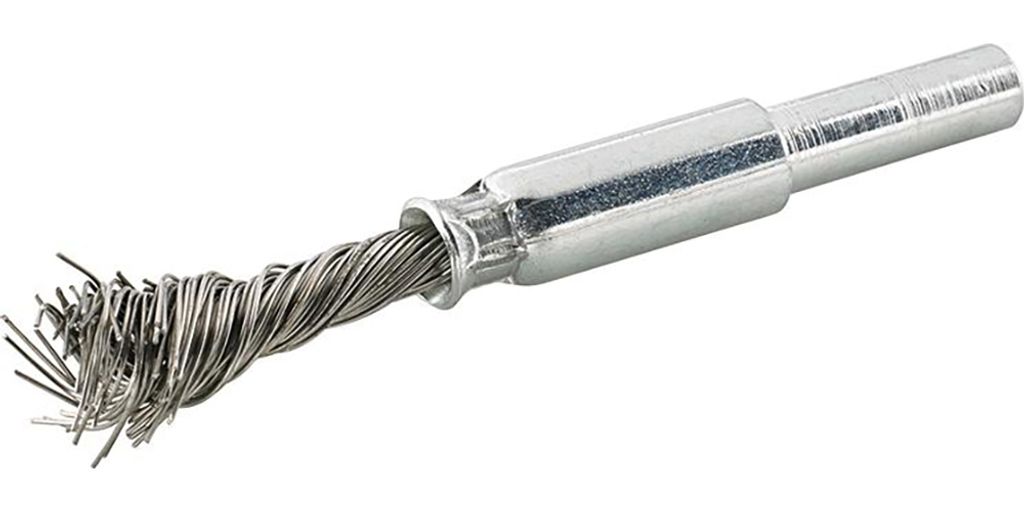 FORMAT Pinselbürste rostfrei gezopft 10x25x0,5mm, Bürstendurchmesser:10 mm, Drahtstärke:0,50 mm, Bürsten-Ø:10 mm