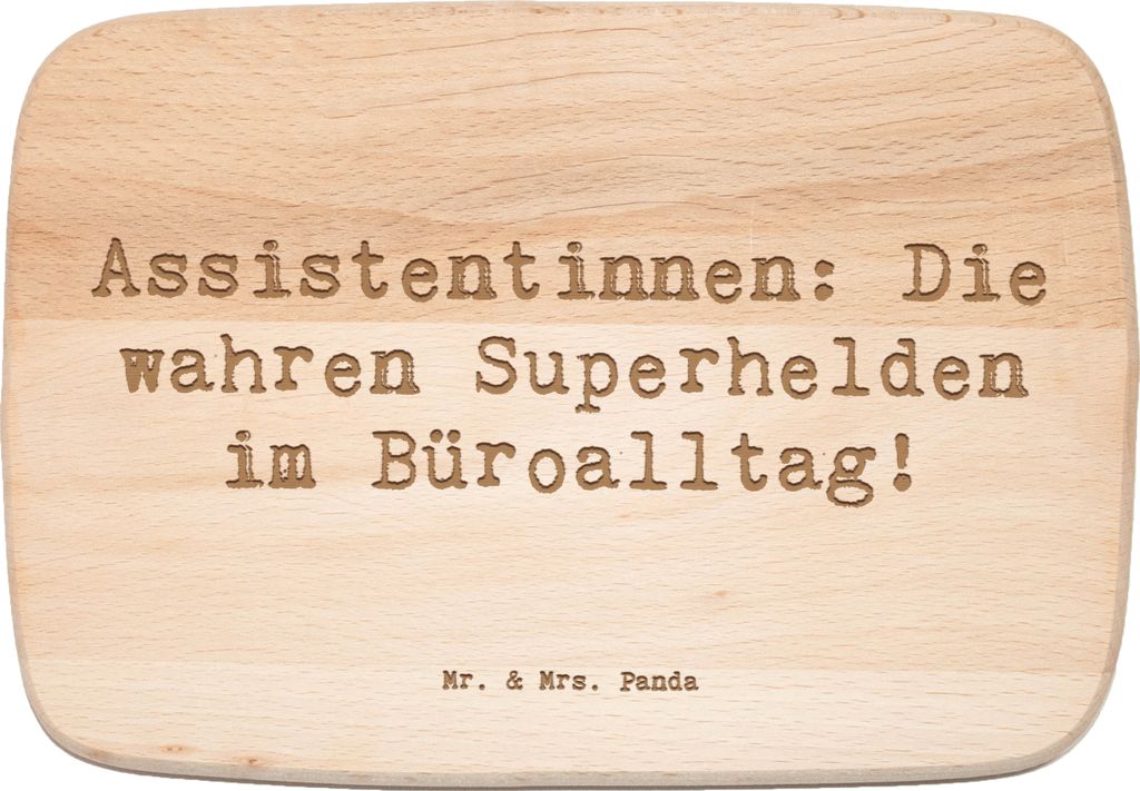 Mr. & Mrs. Panda Holzschneidebrett Spruch Assistentin Heldin - Transparent - Geschenk, Personalisiert, Frühstücksbrett, Holzbrett, Frühstücksbr...