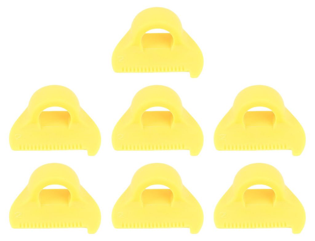 7-teiliges Set 2-mm-Stichschablonen, Näh-Fingerlineal, Daumenführung, Messwerkzeug für Quilten, Nähen, Abschließen von Nähten, Gelb