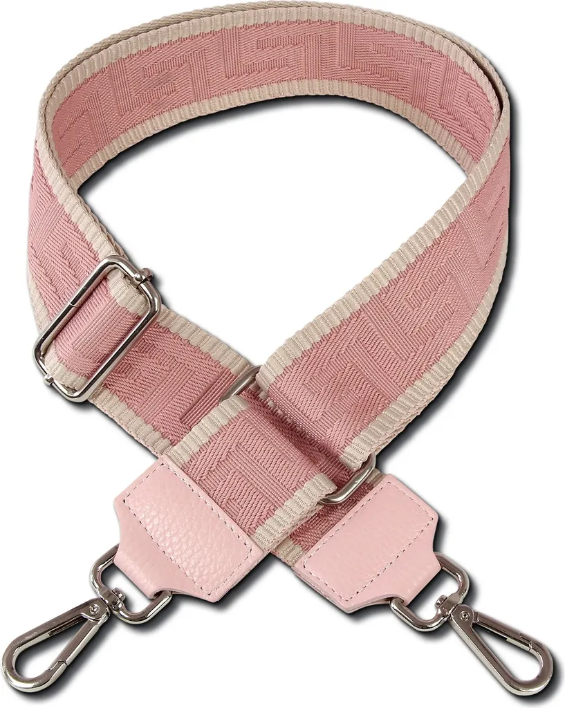 Florence, cinturino boho con chiusura a moschettone, pelle canvas rosa beige OGF001JA