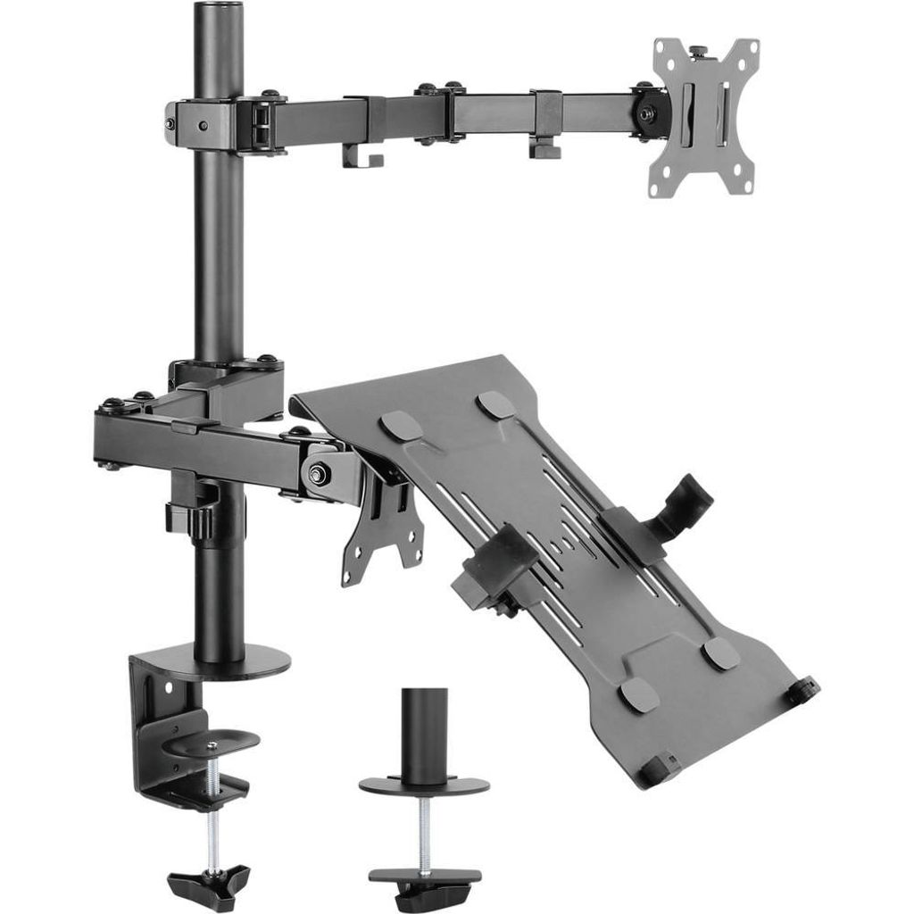 SpeaKa Professional Monitorhalterung SP-MM-302 2 Display(s) 33,0 cm (13) - 81,3 cm (32) Schwarz Drehbar, Höhenverstel