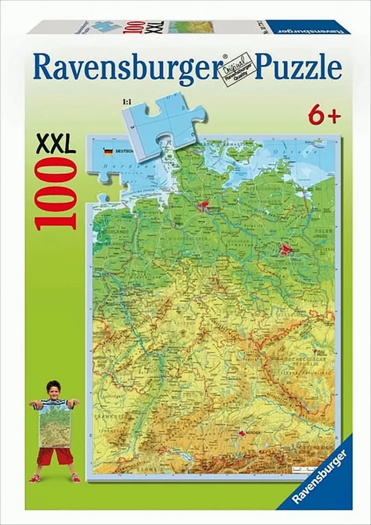 Puzzle éducatif carte d'Allemagne 100 pièces XXL format panoramique