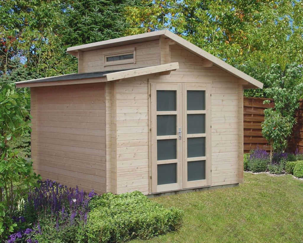 Alpholz Gartenhaus Aktiva Gartenhaus aus Holz in Imprägnierung Pinie, Holzhaus mit 40 mm Wandstärke, Blockbohlenhaus mit Montagematerial