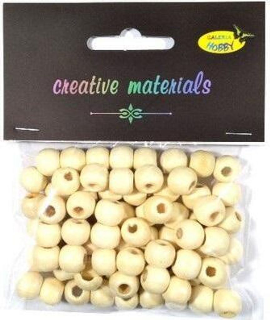 Cremefarbene Holzperlen 10mm 25g