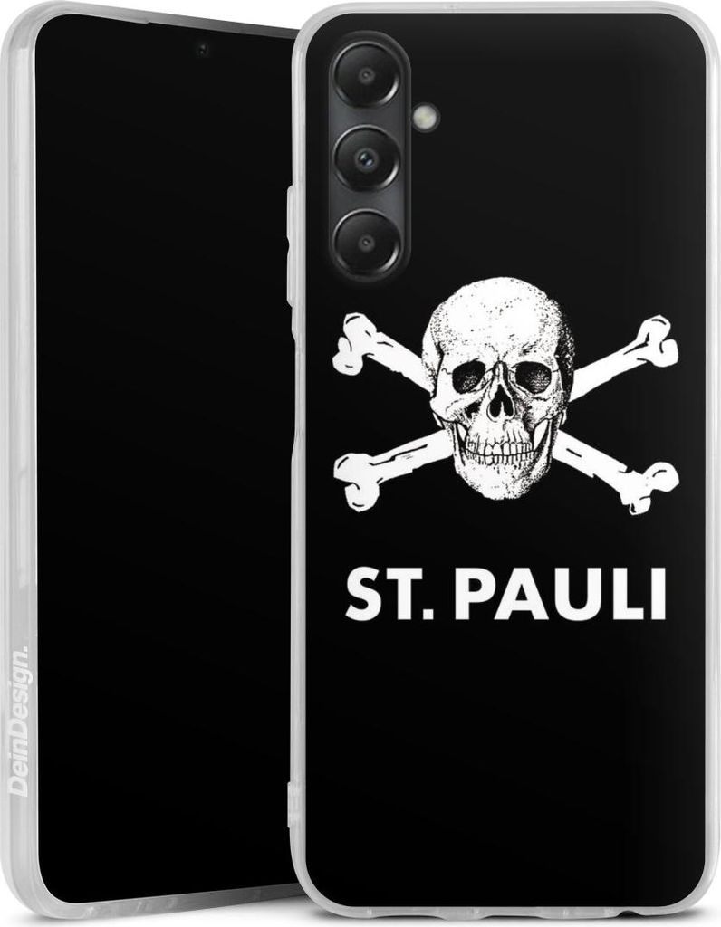DeinDesign Handyhülle für Samsung Galaxy A05s Silikon Hülle Case Smartphone Schutzhülle FC St. Pauli Offizielles Lizenzprodukt Totenkopf