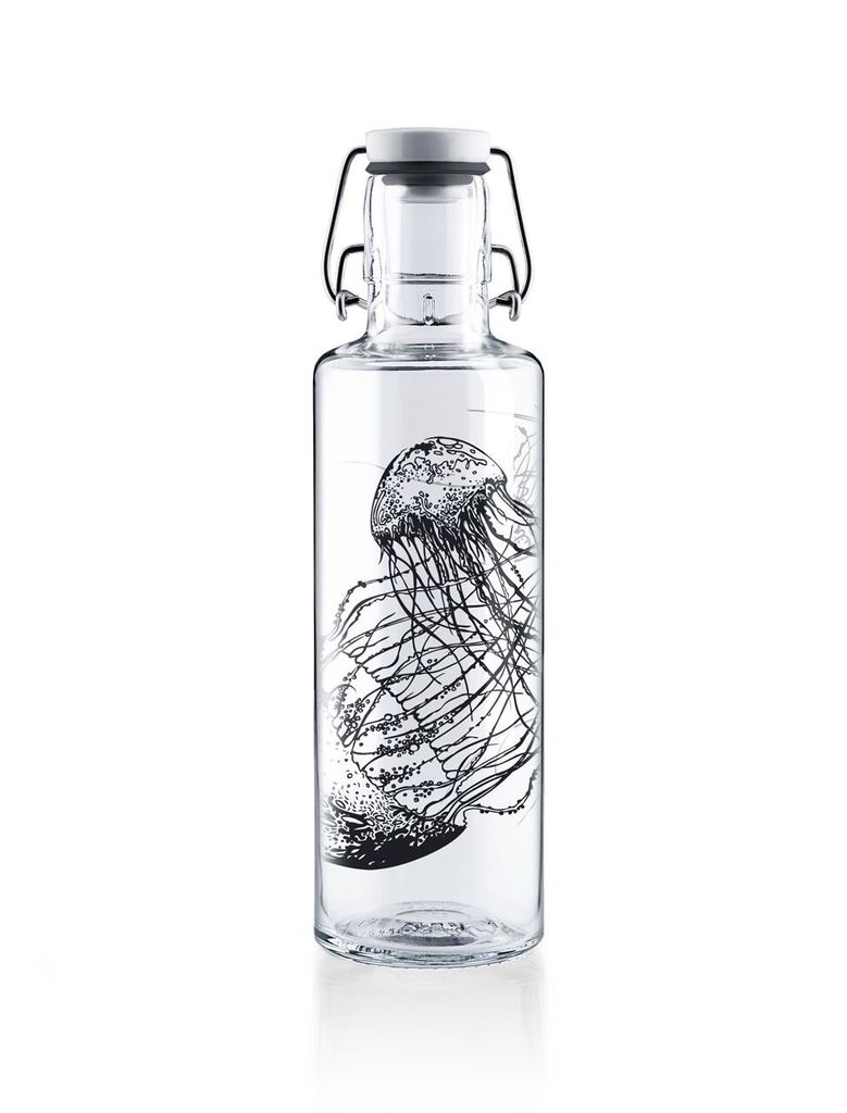 soulbottles jellyfish Glas Trinkflasche | 600 ml | auslaufsicher | plastikfrei