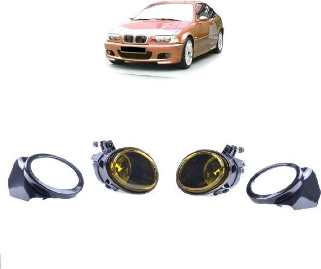 Nebelscheinwerfer Set passend für BMW E46 E39 M Paket Technik M3 M5 Klarglas Gelb+HB4