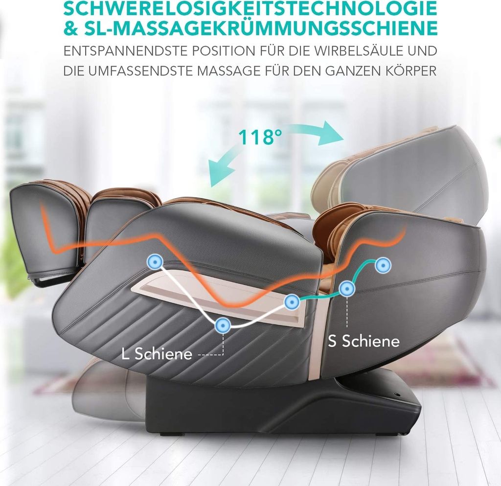 NAIPO MGC-A350BR, Massagesessel Shiatsu Massagestuhl Zero Produktbild 3