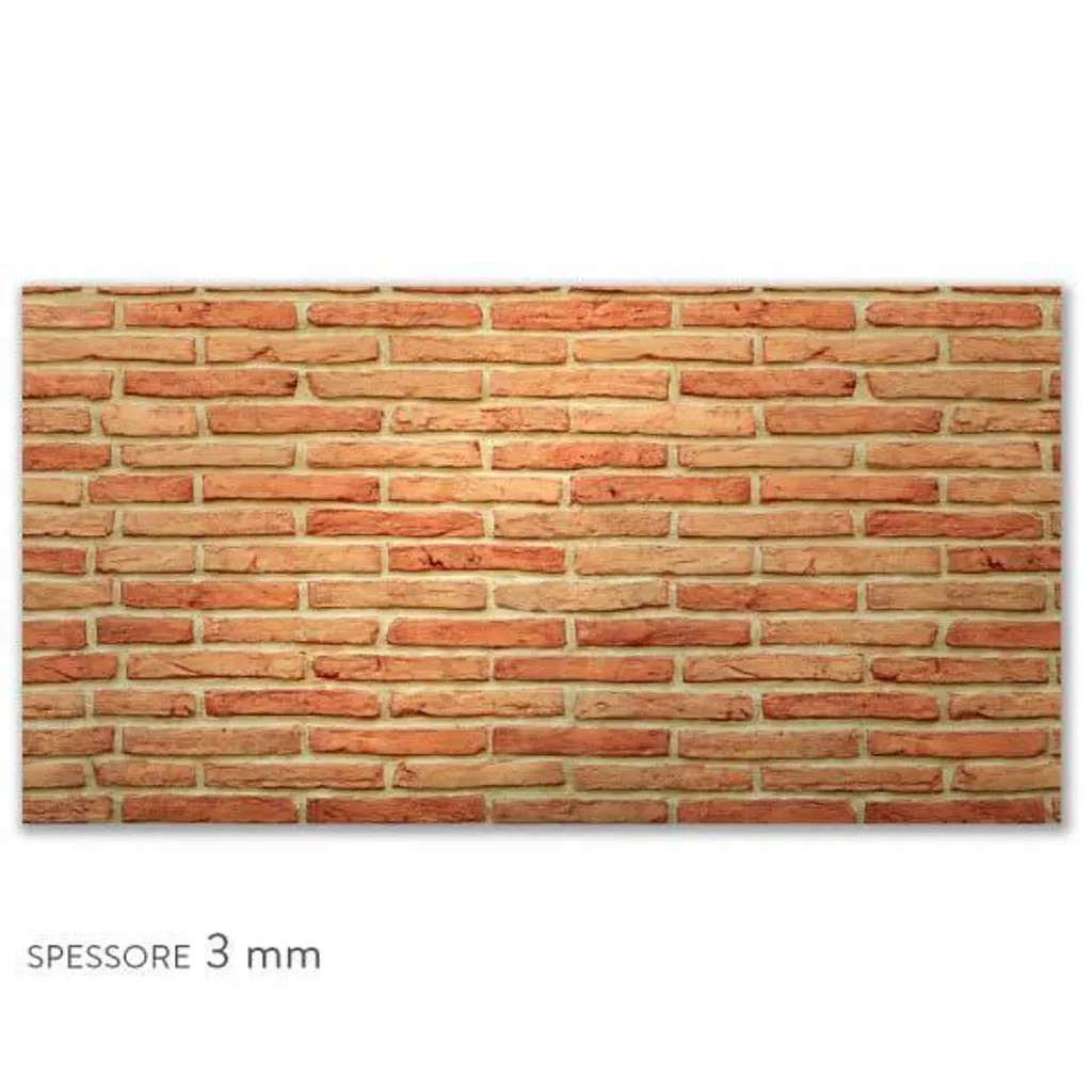 OFFERTA Paraschizzi Cucina Mattone Rosso PVC 120x60cm - 3mm Extra
