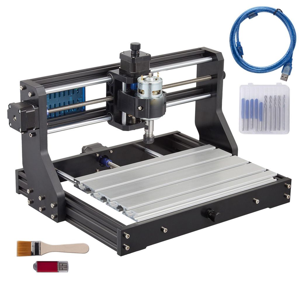 SucceBuy CNC 3018 DIY Graviermaschine Pro 300x180x45mm Fräsmaschine 3 Achsen Mini Gravierer mit GRBL Steuerung und Offline-Controller