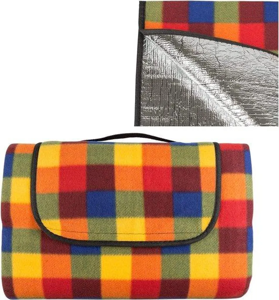 Grand tapis de sol camping et plage étanche 150x195 surface polaire