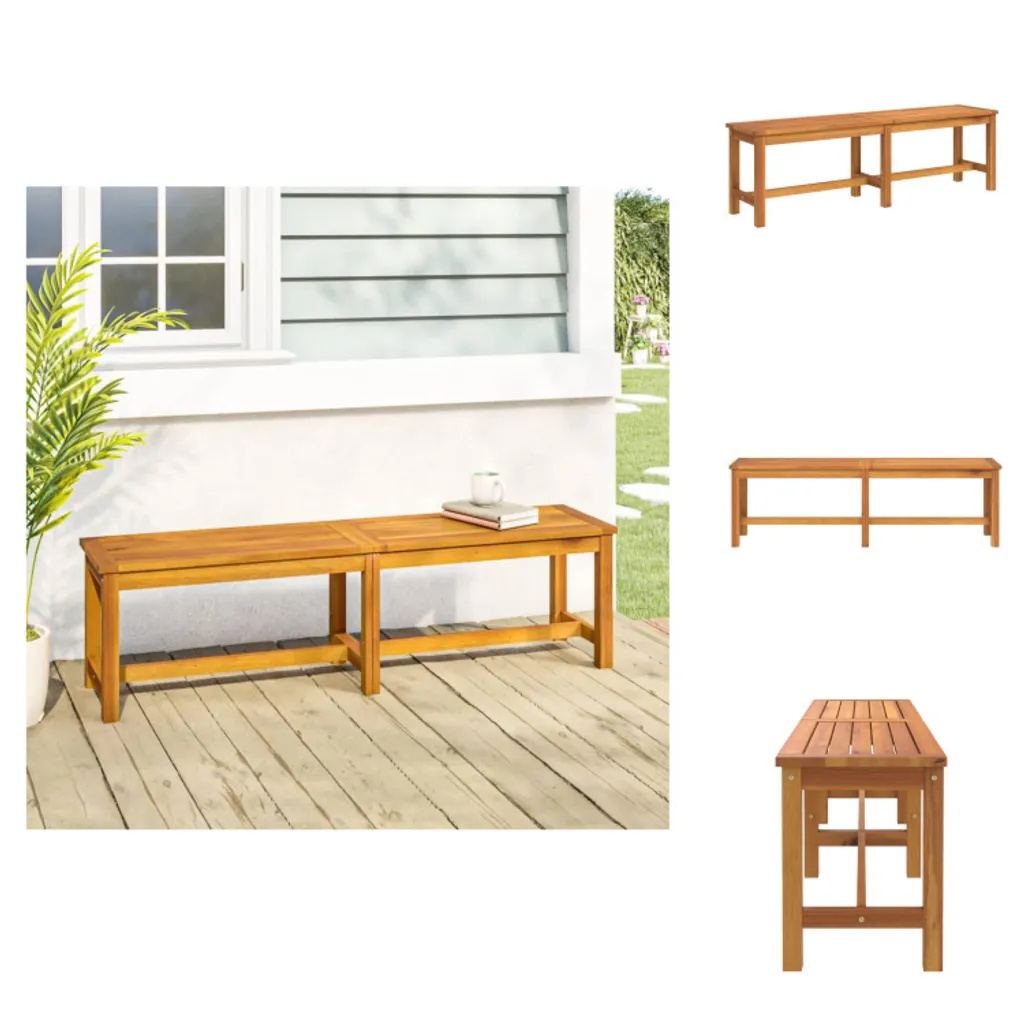 Banc de jardin extérieur en acacia massif 150 cm pour 3 personnes