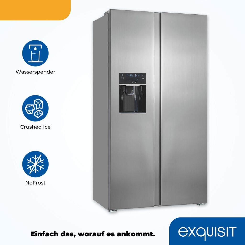 Exquisit Side by Side SBS520-CF-040E inoxlook | 513 l Produktbild 3