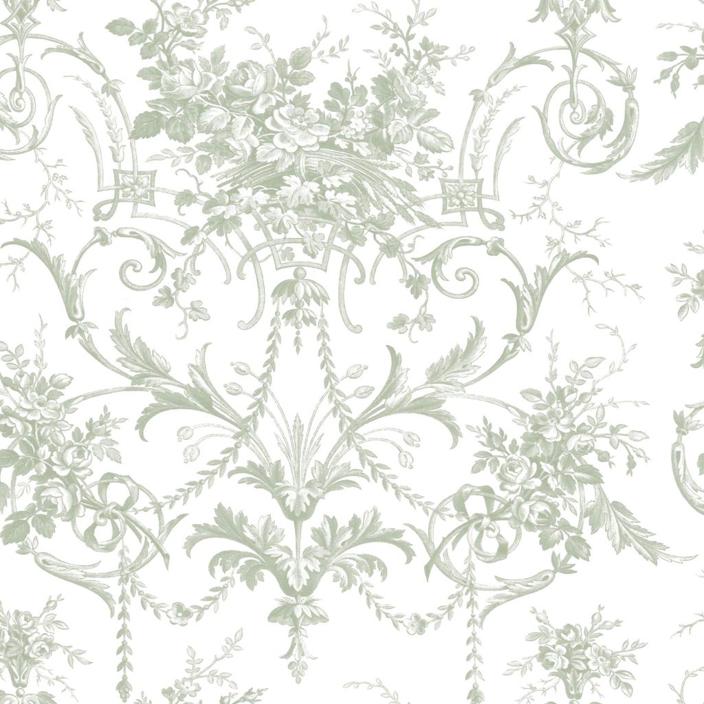 Laura Ashley Vliestapete - Tuileries Salbei Grün 10mx52cm