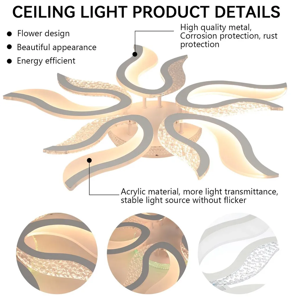 Plafonnier LED RGB 56W - Luminaire Plafond Carré 87x87cm avec Télécommande