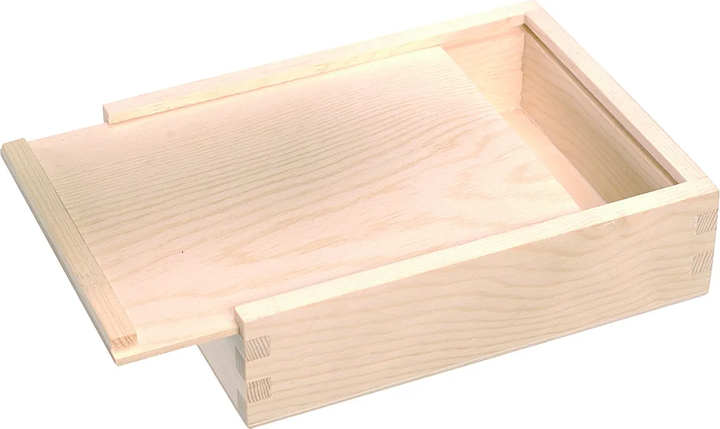 Boîte en Bois avec Couvercle 16 x 12,5 x 4 cm Finition Poncée Lisse
