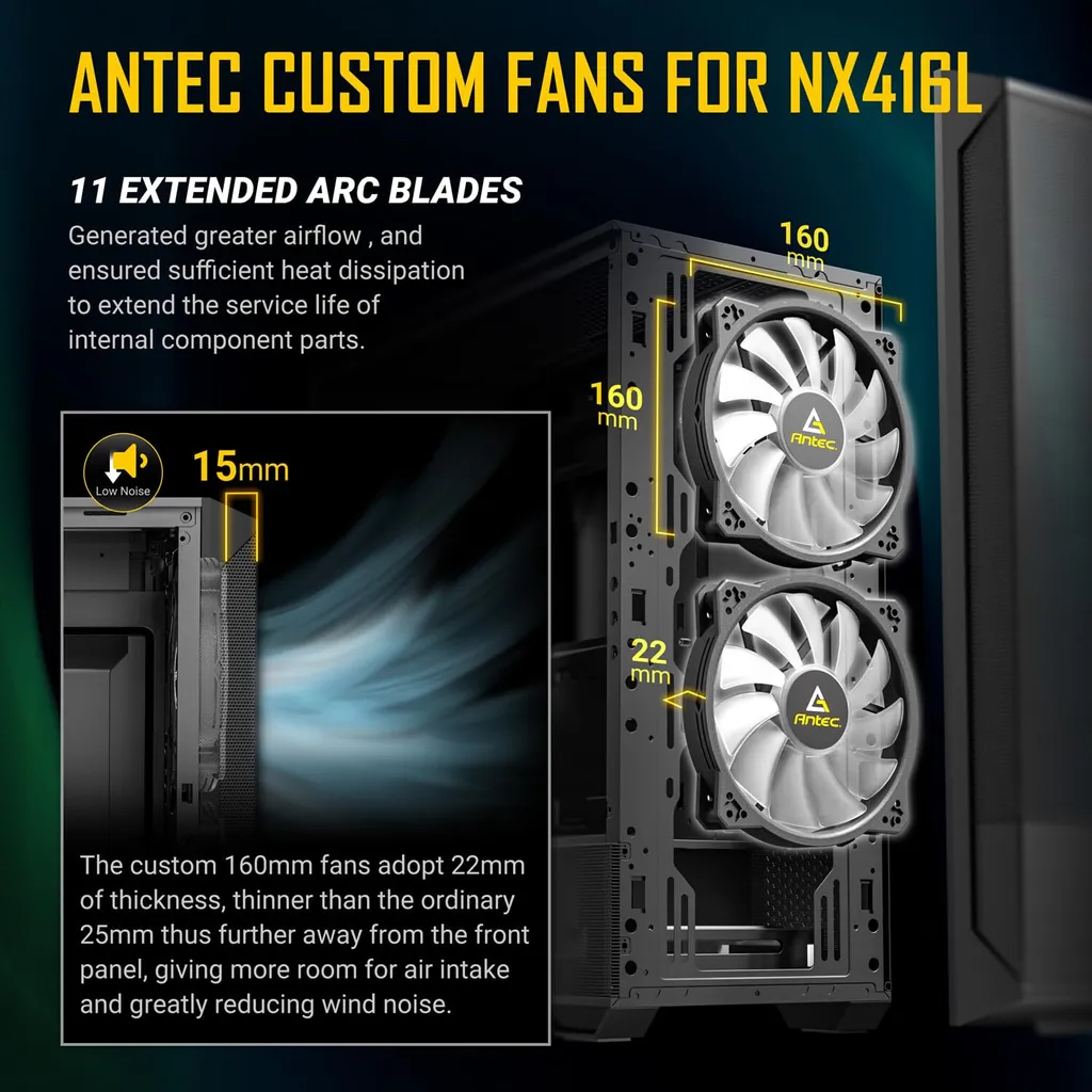 Antec NX416L Nero: Eleganza Mesh e Illuminazione ARGB Sofisticata - 4