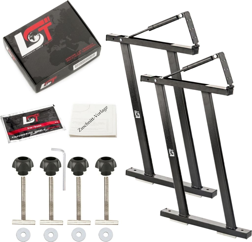 2x Schienen Schrauben Flexboard Fett Scharnier Dämpfer Schwarz für VW T5 T6 V VI