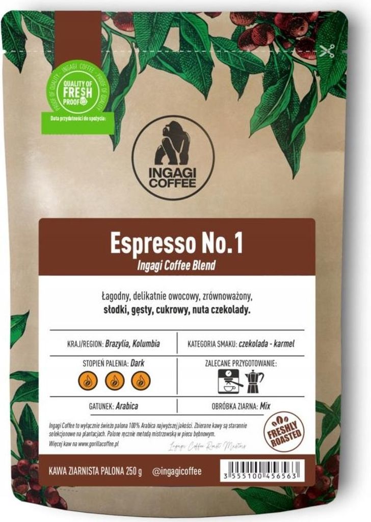 KAFELOV | Kaffeebohnen Espresso No1 - 250 g - 100% Arabica - Intensiver Geschmack - Ideal für Espresso