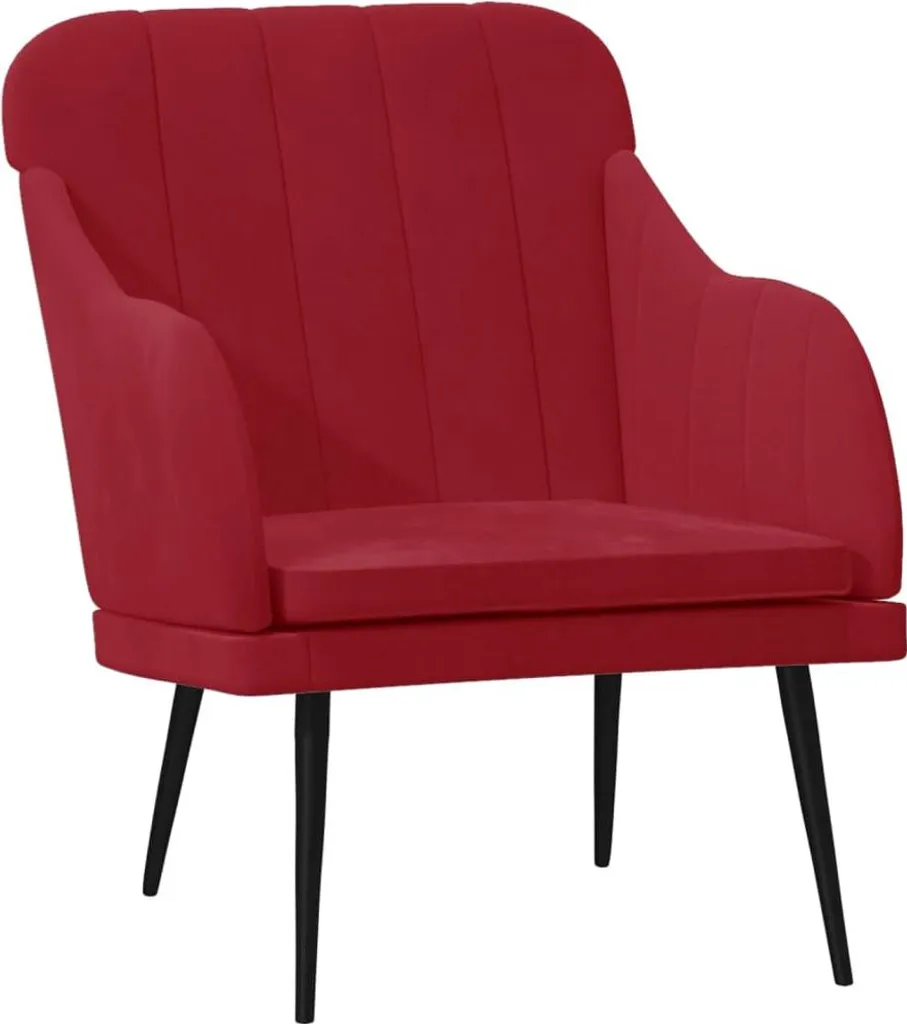 SYFAX Poltrona Rosso Vino in Velluto 63x76x80 cm | Arredo Design Elite