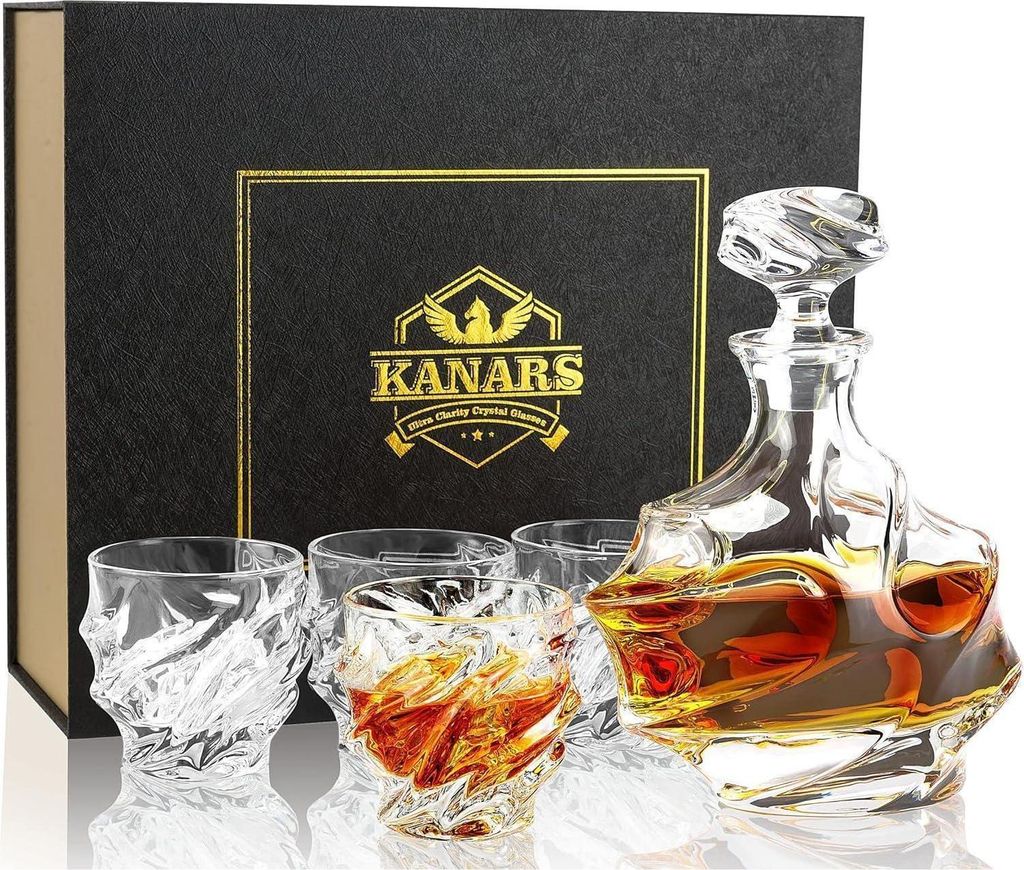 Set di bicchieri da caraffa per whisky in vetro cristallo Immagine del prodotto 