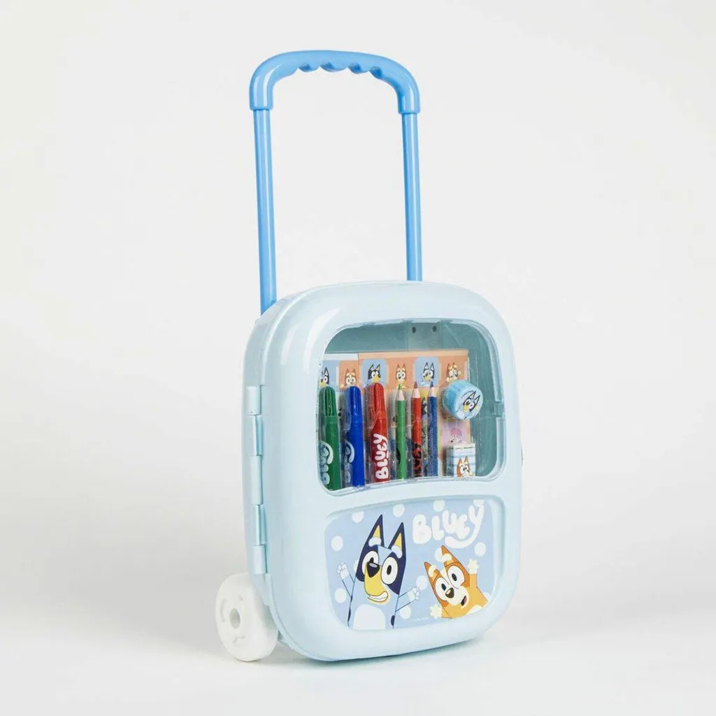 Bluey CreativeCase : Valise à dessin nomade à roulettes avec accessoires