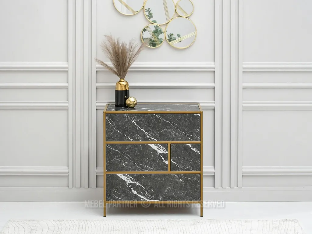 Optimiser petit espace avec la commode MAIRA - Rangement chic marbre noir