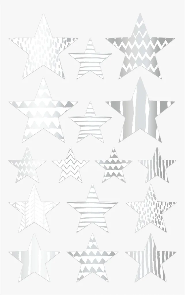 Stickers Étoiles Heyda Argentés pour Scrapbooking et Décoration