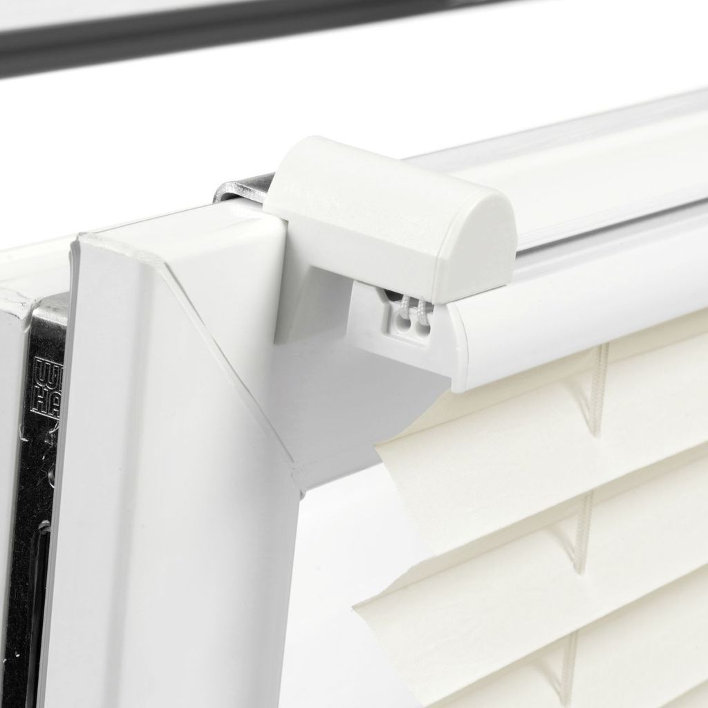 Gardinia Easyfix Plissee mit 2 Bedienschienen, 90 cm x 210 cm, Elfenbein, 33088