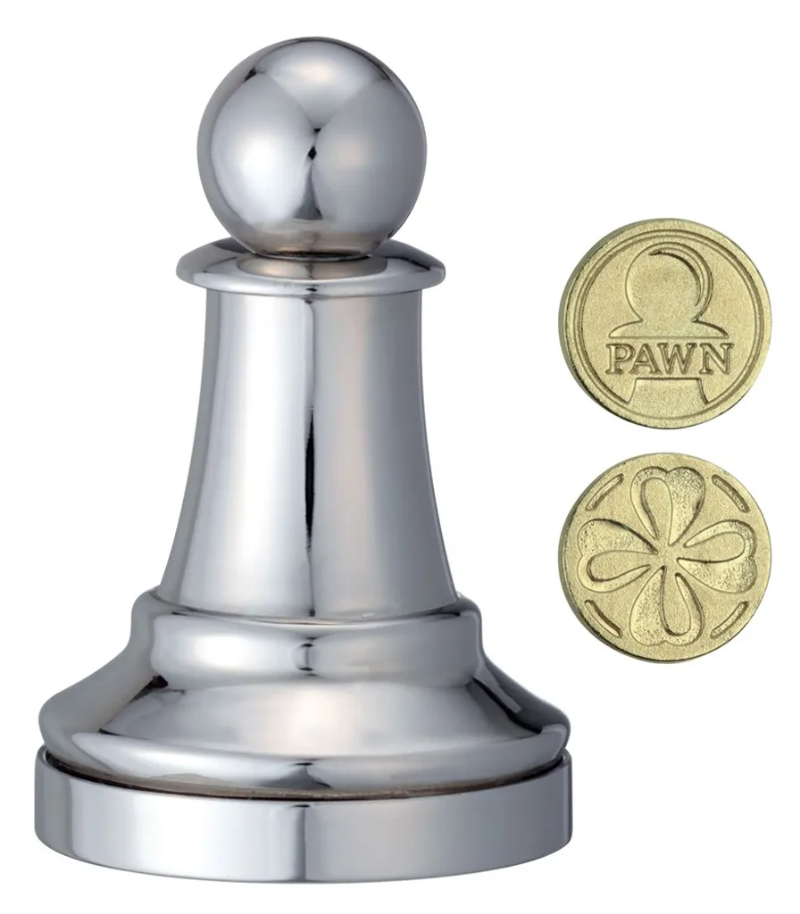 Casse-tête d'échecs en fonte argenté : Puzzle métallique de logique