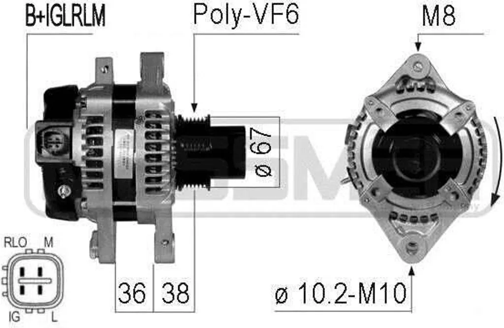 Alternateur haute performance 80A pour Yaris P9 - Référence 210773A