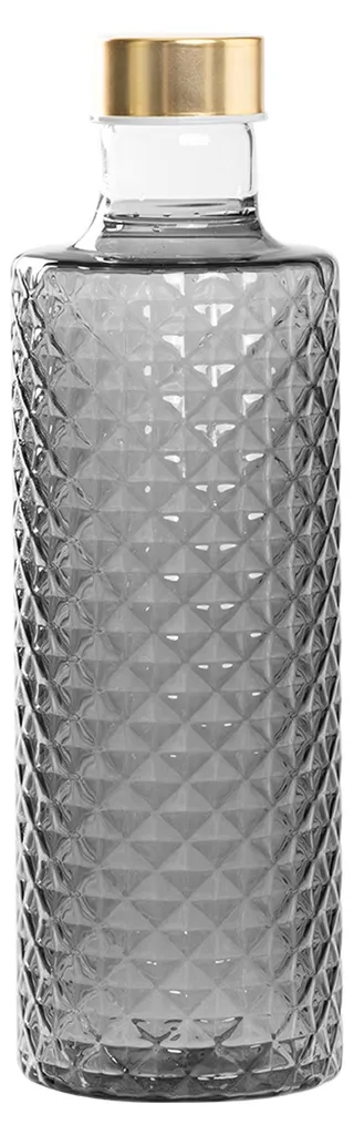 Isolano Bouteille Soufflée Main Grise - Design Diamant Élégant Table