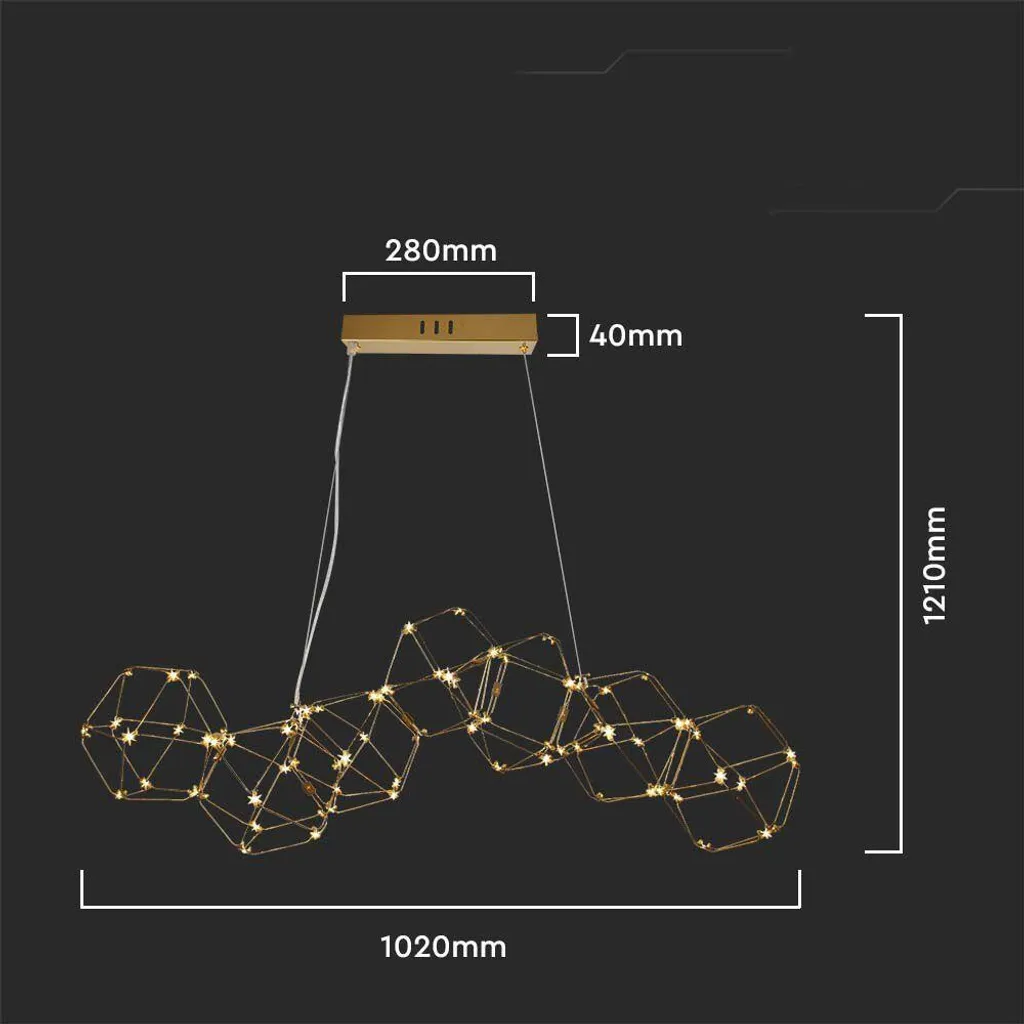 Lustre LED suspendu doré pour salon et salle à manger style contemporain - 4