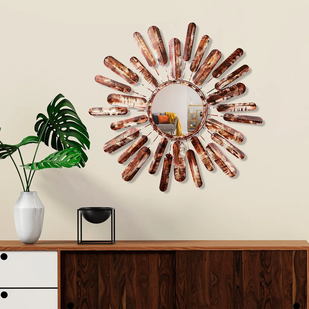 Wallity Specchio Sun 3: Specchio Decorativo Metallo Multicolore 75x75
