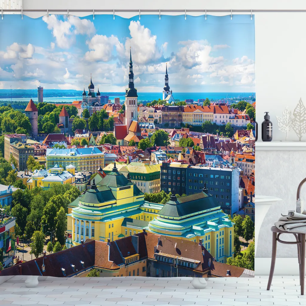 Rideau de douche Tallinn 175x240 cm imperméable contre les moisissures