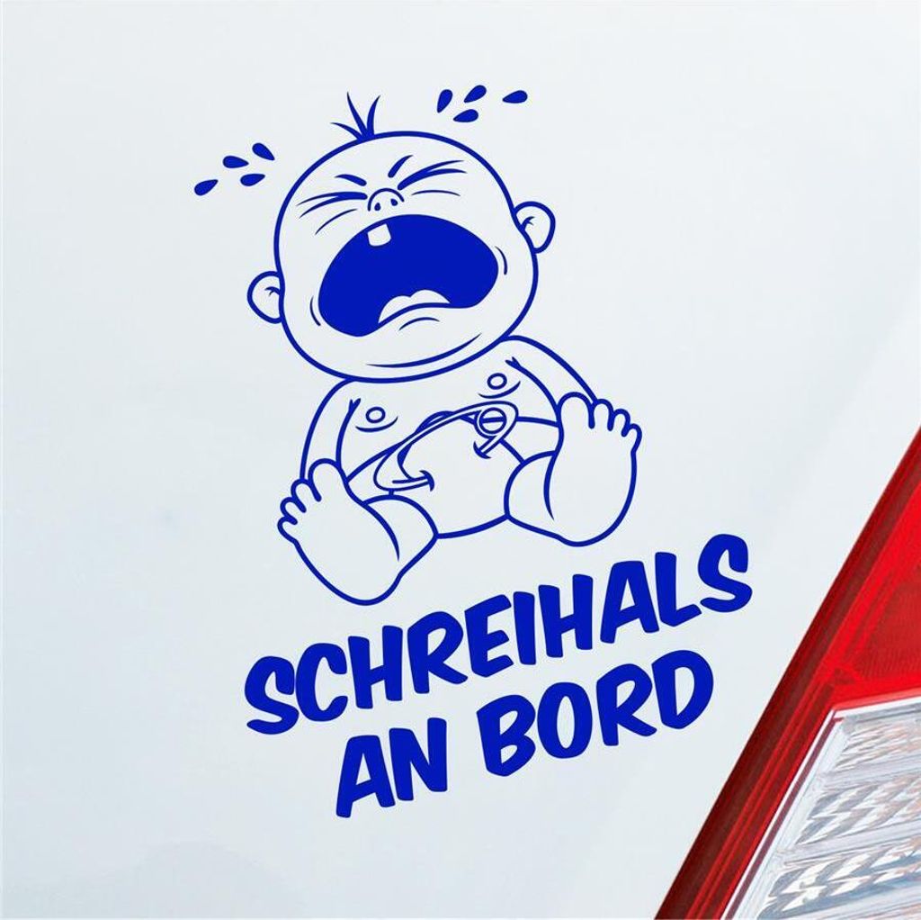Auto Aufkleber Schreihals an Bord on Tour 22x29 cm Dunkelblau Sticker Heckscheibenaufkleber