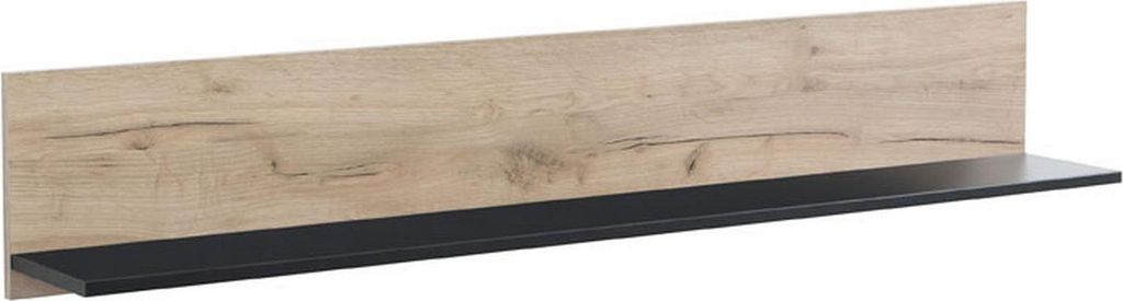 Dmora Regal Caines 138x20x24h cm Braun Eiche Grau, ein Regalboden