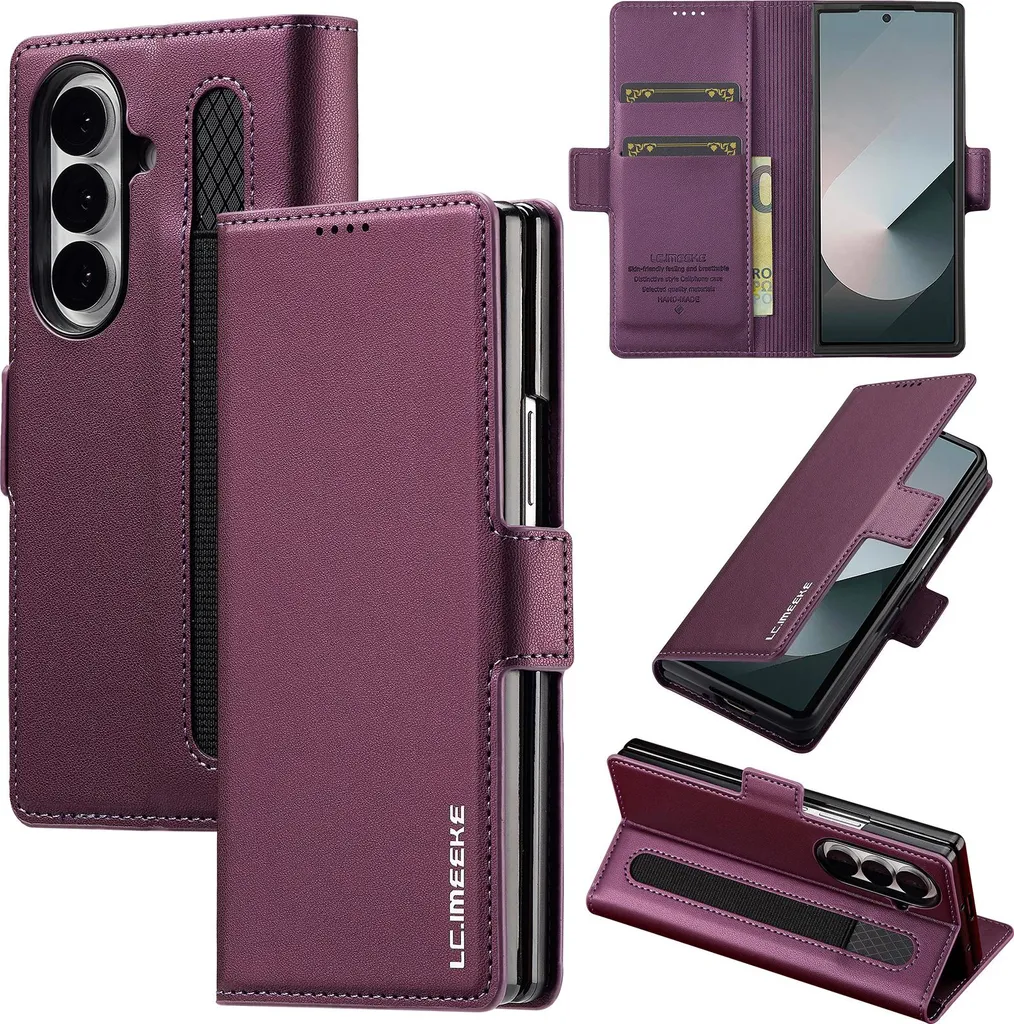 Custodia Magnetica Samsung Z Fold 7 Pelle | Supporto Stand e Wallet