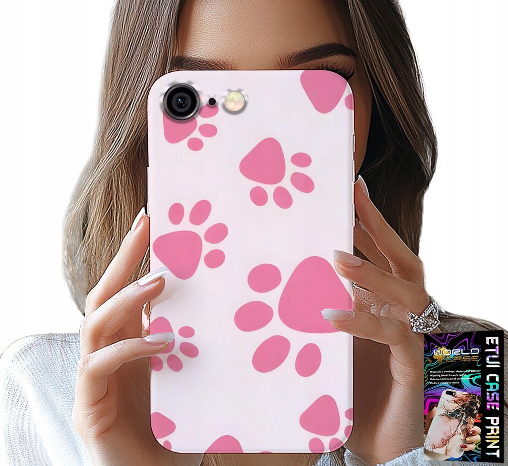 Hülle Für Iphone 6 / 6S - Rosa Hundepfoten, Rückseite, Schutzhülle