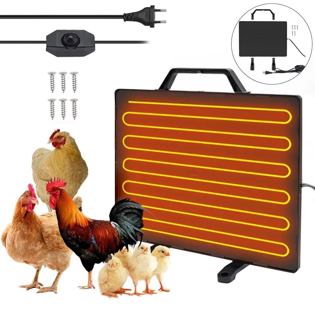 220V Hühnerstall Heizplatte 160W mit Temperaturregelung | 39×29 cm Wärmepanel für Küken & Haustiere
