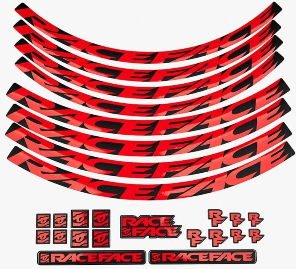 Autocollants Jantes Race Face XL Rouges - Vinyle Durable et Pose Facile