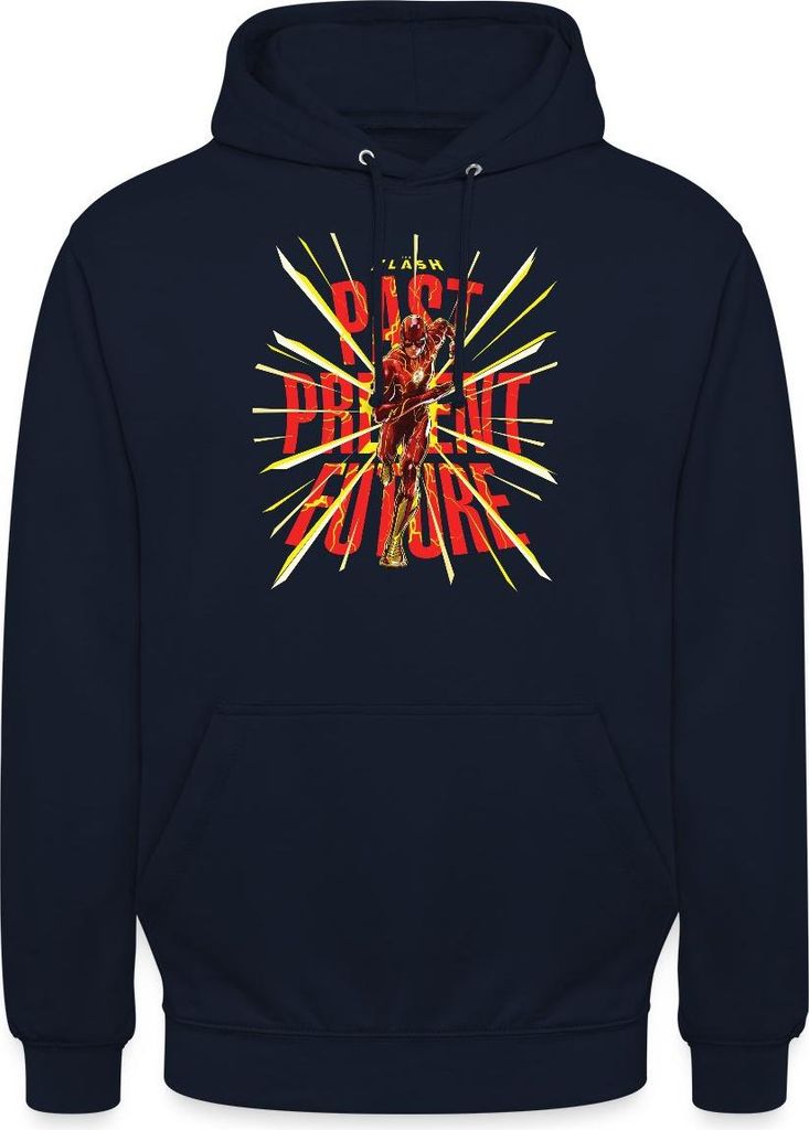 Spreadshirt The Flash Past Present Future Uni Hoodie, L, Navy