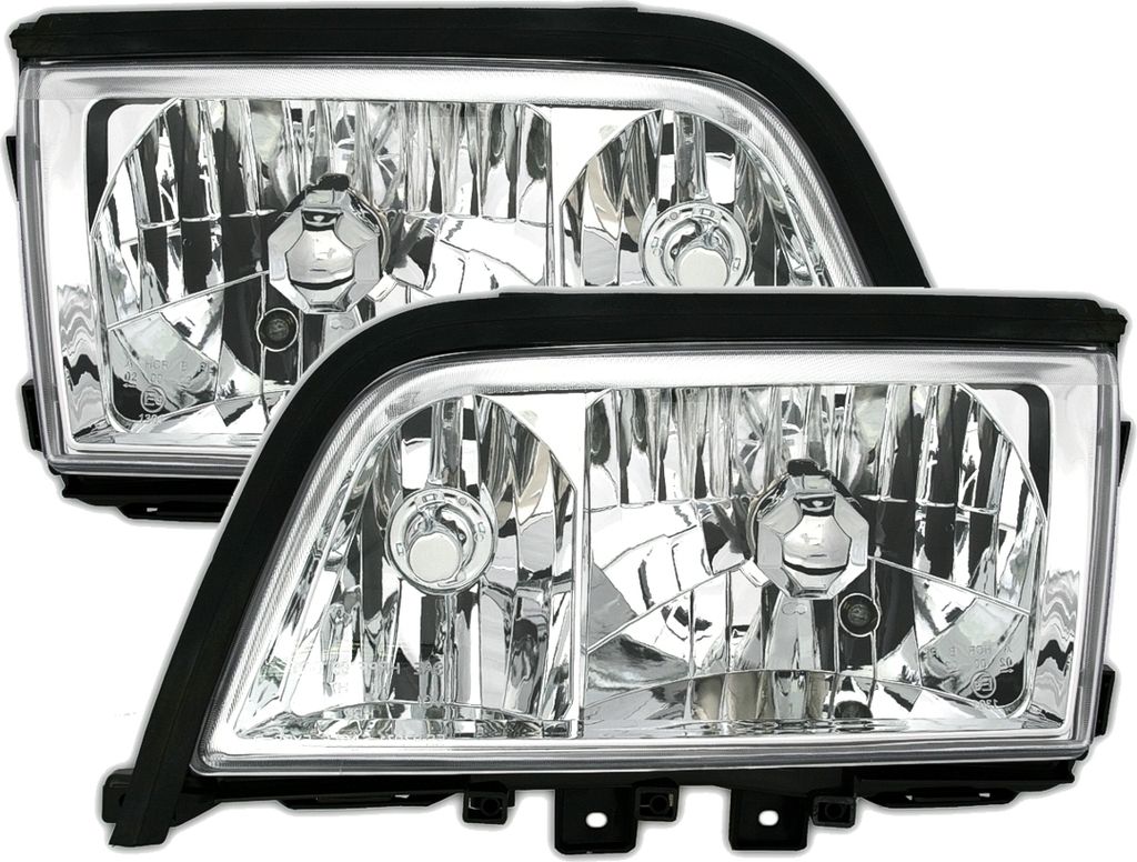 SCHEINWERFER SET in KLARGLAS CHROM für MERCEDES W202 C-KLASSE 6/93-6/00 MCP BZ07