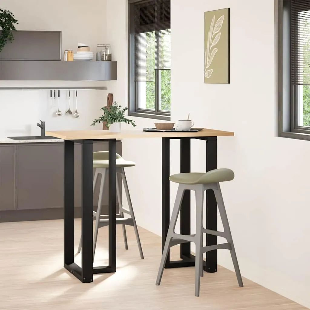 Gambe per Tavolo da Bar a T vidaXL in Acciaio Nero - Set 2 Pezzi Fai da Te