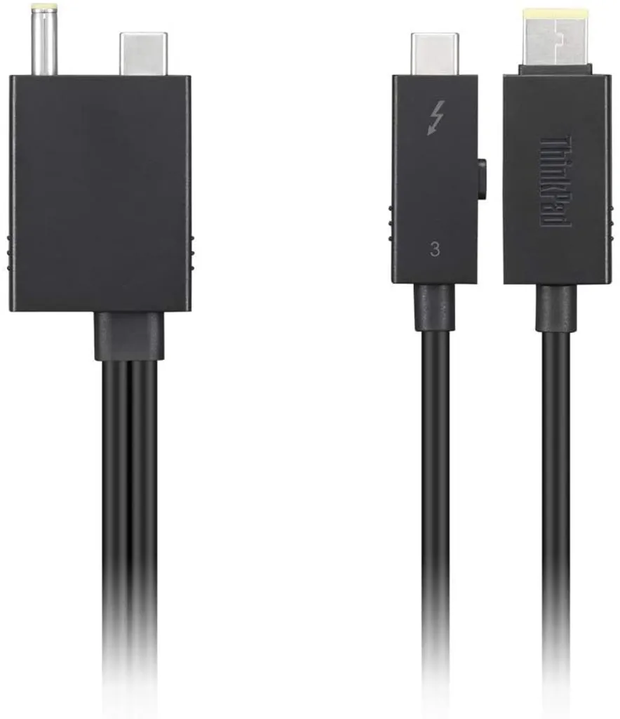 Double Câble Lenovo Thunderbolt Split Haute Vitesse 5C10V25713 Noir