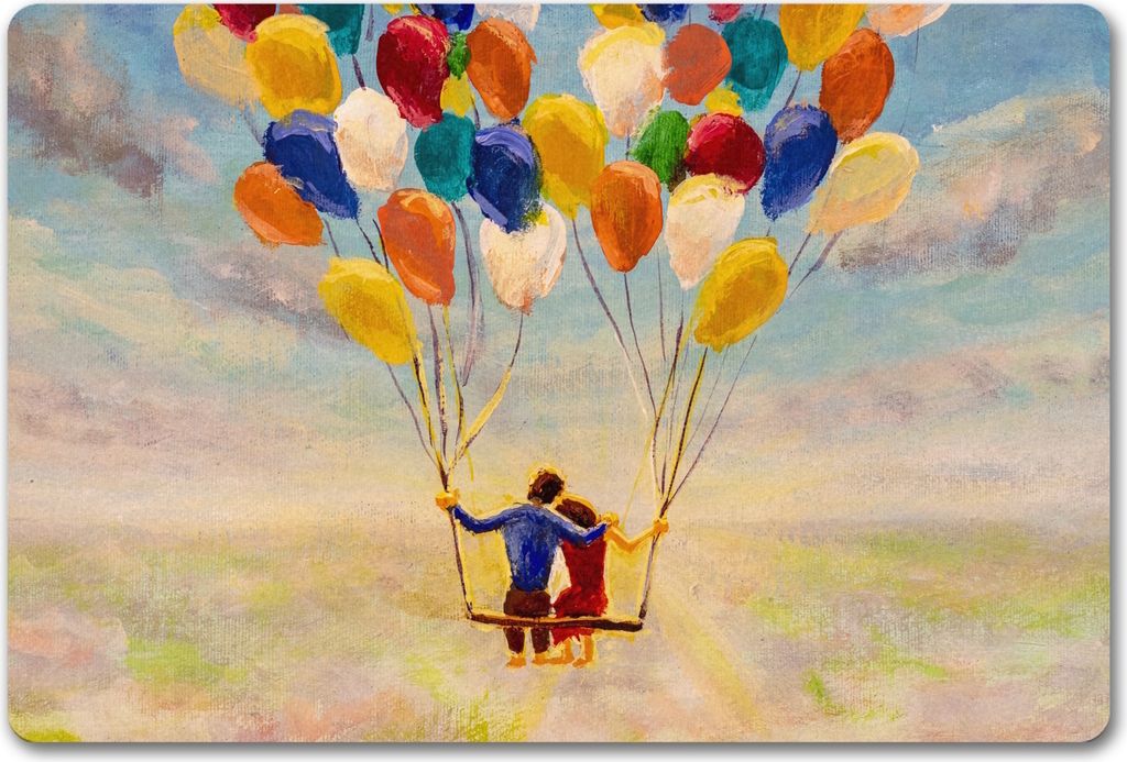 Luftballon Love and Life Fußmatte in 40x60 cm ohne Rand