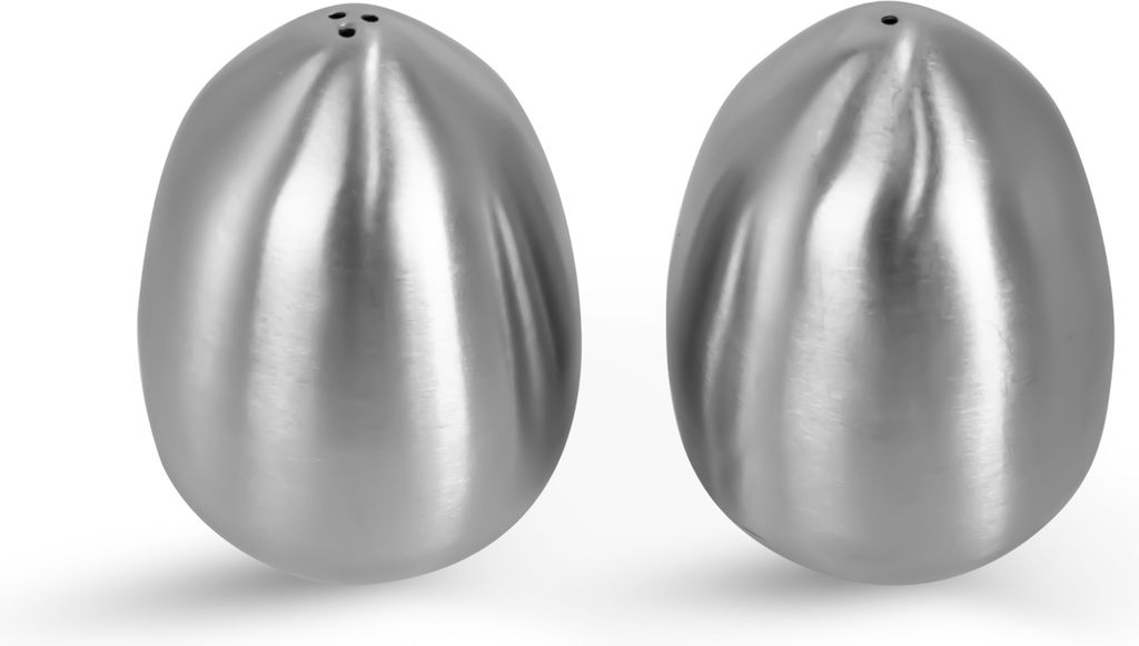 Gewürzstreuer 2er-Set in Eiform aus Edelstahl von WOLFCUT