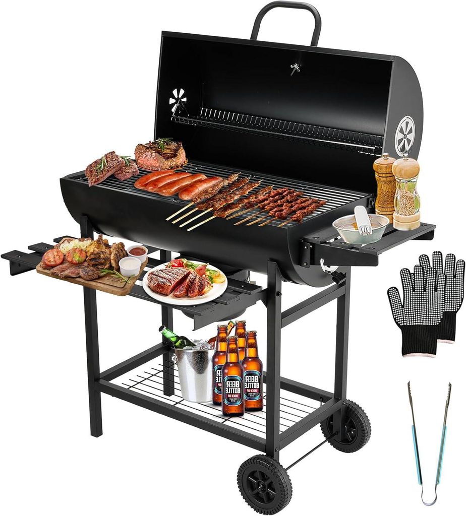 TEENO Chariot à Barbecue de Bois,Grill XXL à Charbon avec Image du produit 